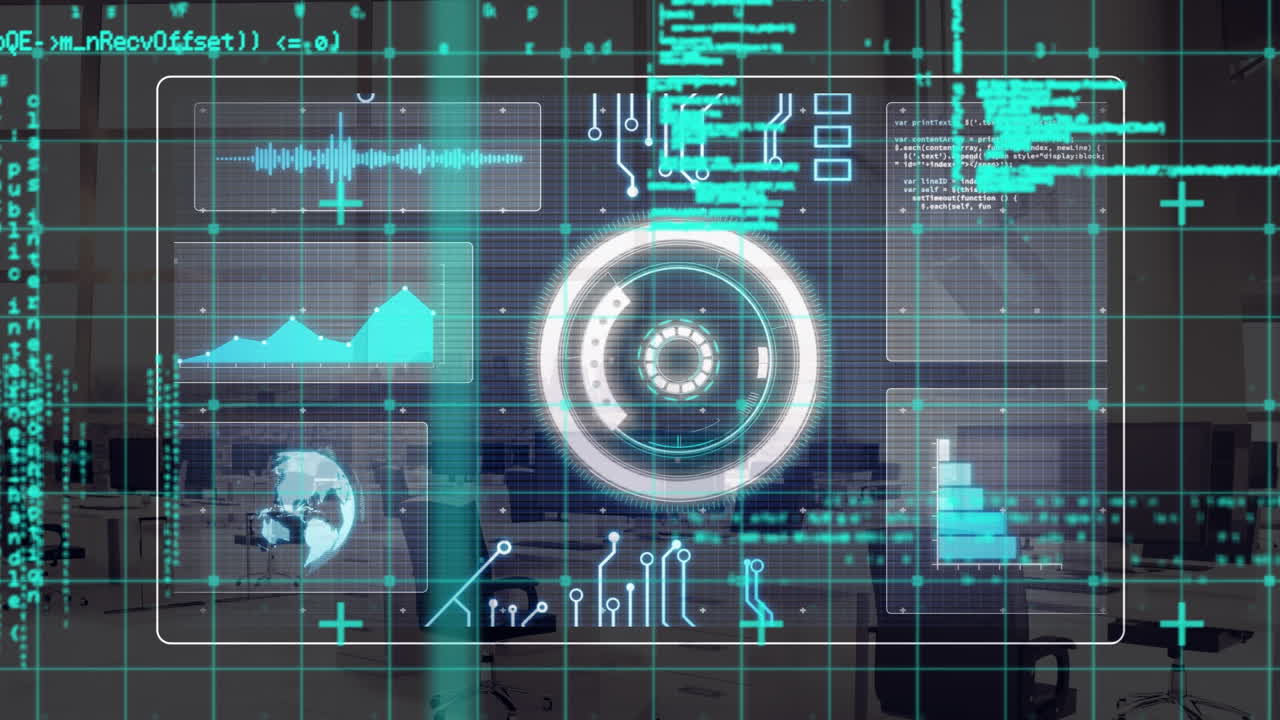 animación de pantalla digital con procesamiento de datos diverso