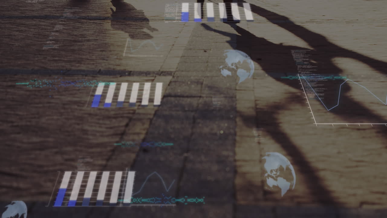 지구의 애니메이션 및 파이팅 위의 금융 데이터 처리