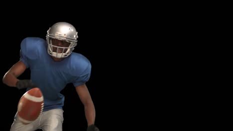 american football player catching ball