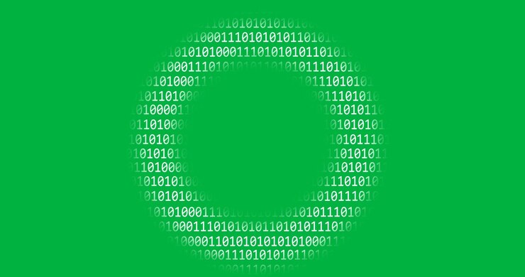 Animation of binary coding on transparent background