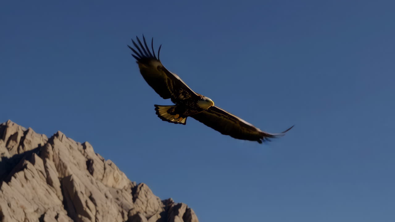 Eagle Soaring Above Mountains