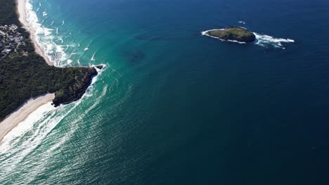 cook island offshore fingal headland in northern rivers, new south wales, australia