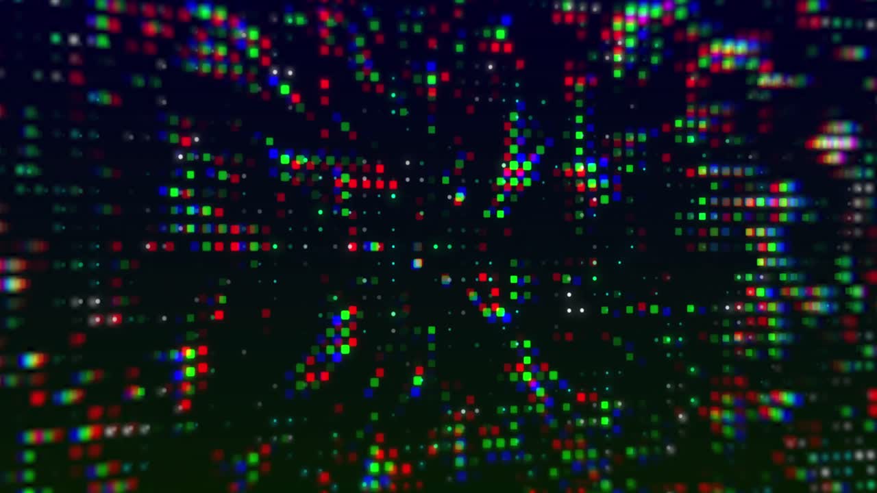 Animation of colorful glowing spots on black background