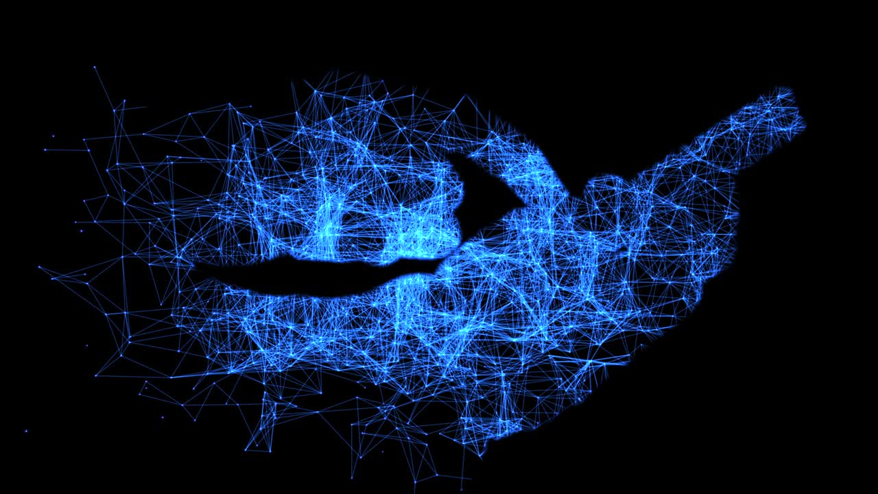 Smartphone user connecting to the global network in a matrix style
