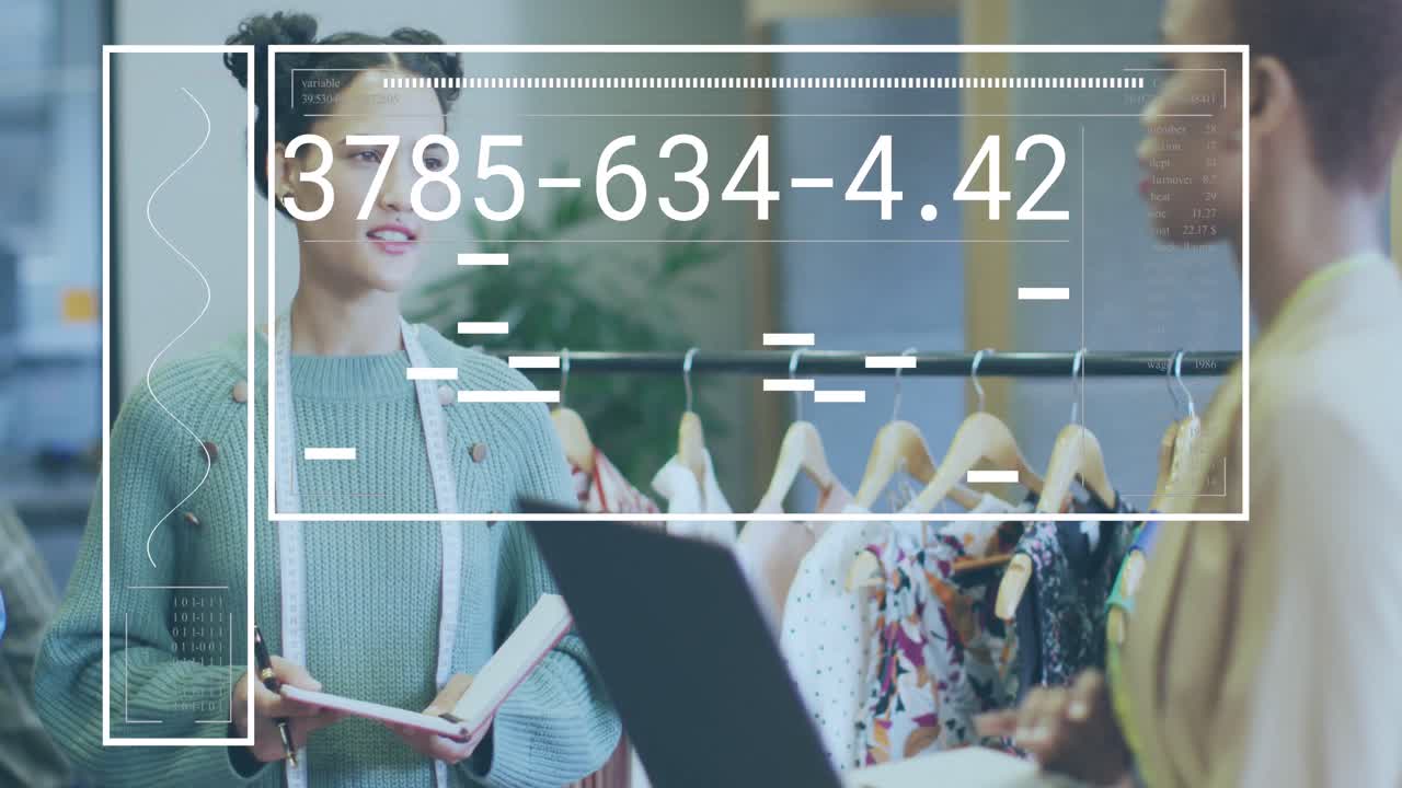 사무실에서 다양한 비즈니스 사람들에 대한 데이터 처리의 애니메이션