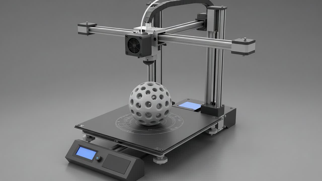 3D Printer in Action: Capturing the Detail and Precision of a Round Object Being Formed Layer by Layer for Innovative Design and Prototyping Applications