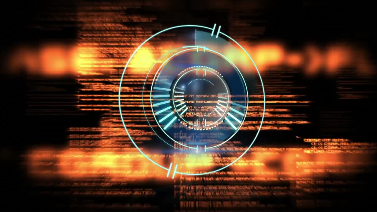 animación del círculo de procesamiento sobre el procesamiento de datos en fondo negro