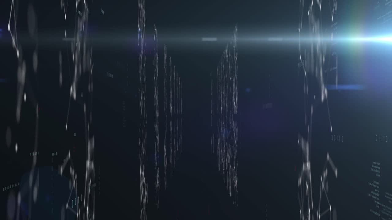 animación del procesamiento de datos sobre formas