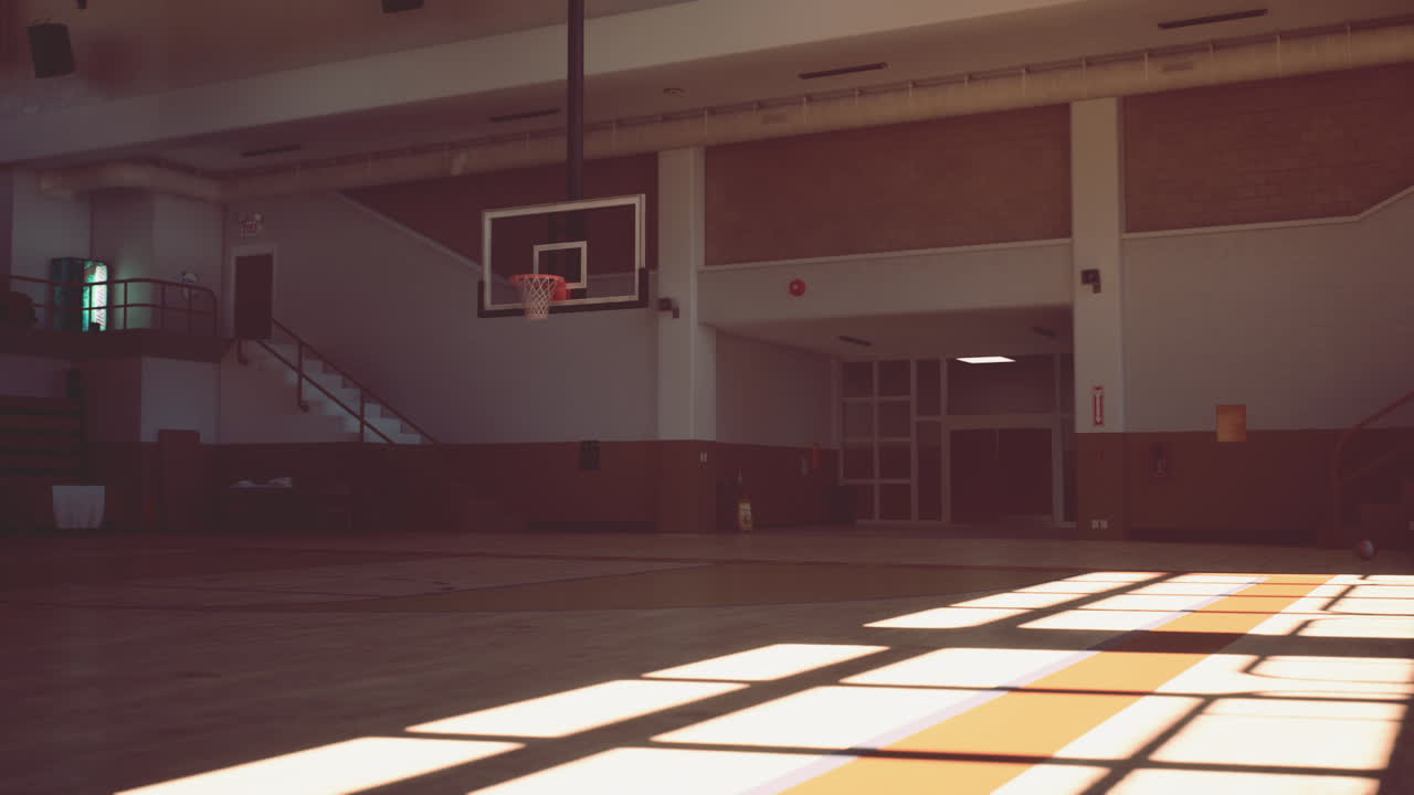 cancha de baloncesto con aro