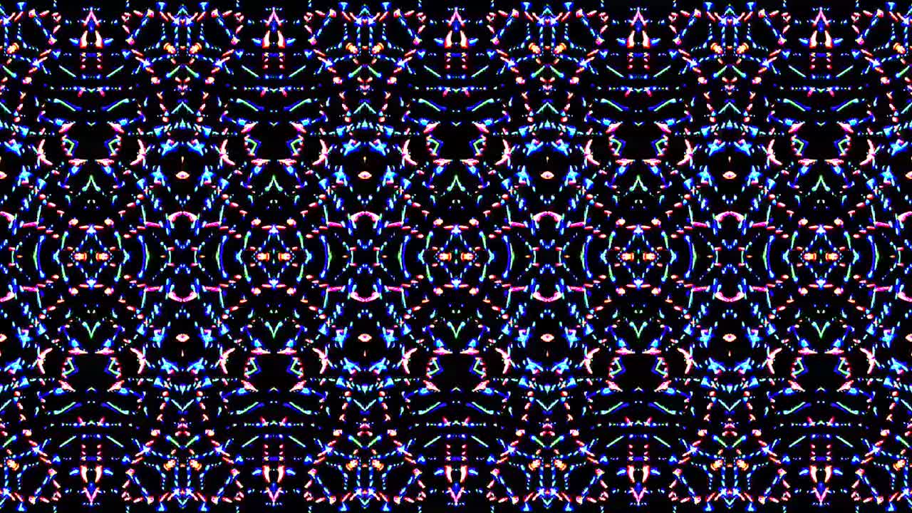 las líneas brillantes brillantes establecen un movimiento de onda azul, colorido, sobre un fondo negro