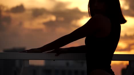 model posing in golden hour slowmotion 180fps