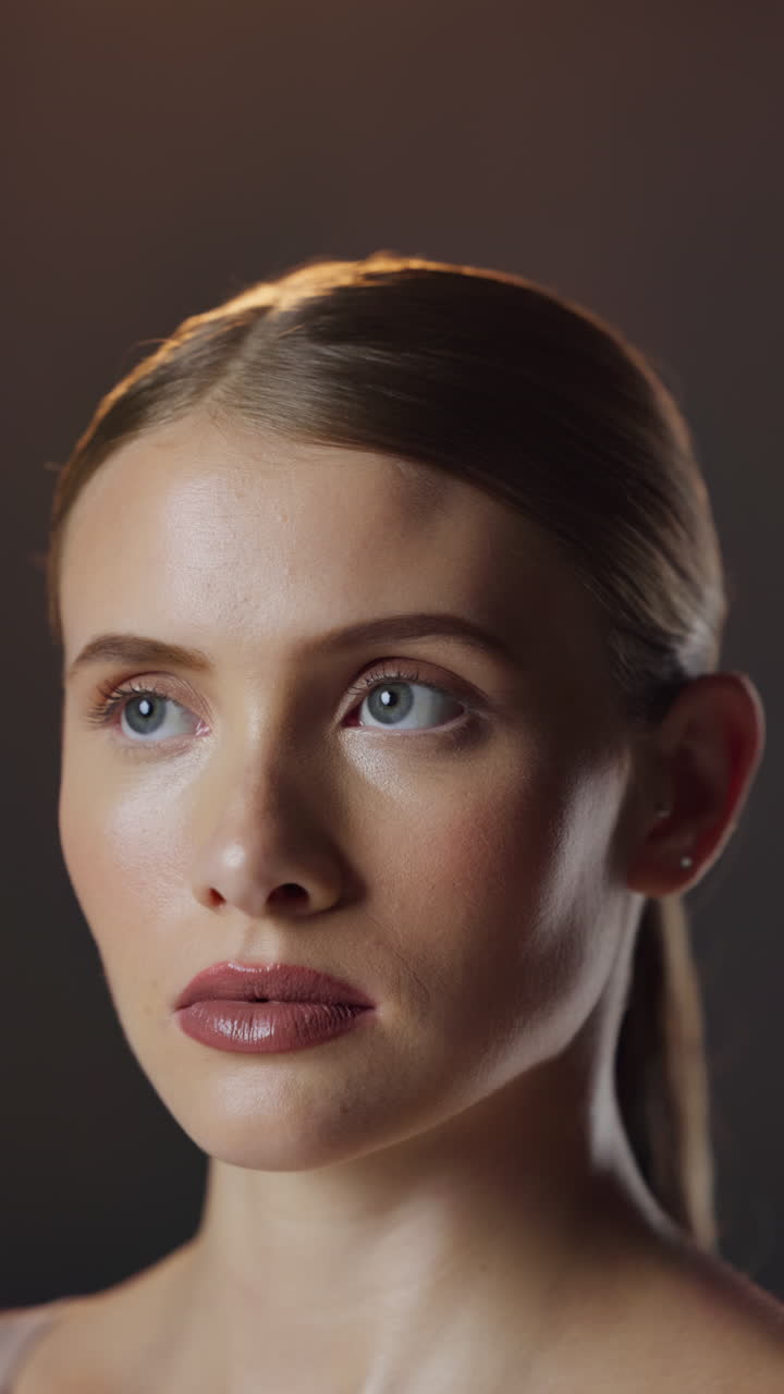 Portrait of a Beautiful Woman with Makeup