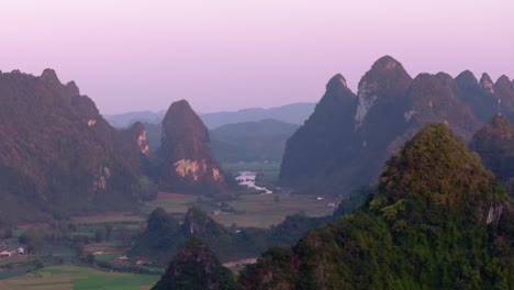 this footage captures the tranquil beauty of a valley in north vietnam