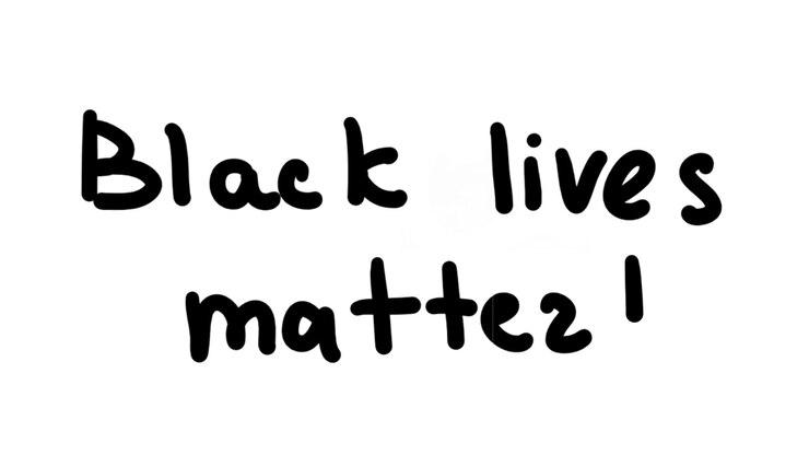 Black Lives Matter. Striscione di protesta sui diritti umani delle persone nere negli USA