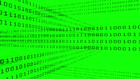 binary code grid on green background