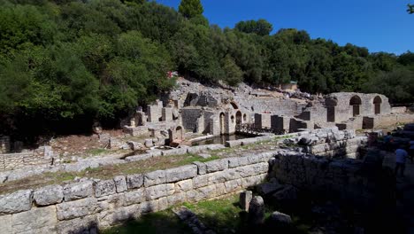 Butrint-Unveiled:-Exploring-the-Most-Visited-Archaeological-Site,-Featuring-Intricate-Building-Complexes-and-the-Timeless-Grandeur-of-the-Amphitheater-Architecture