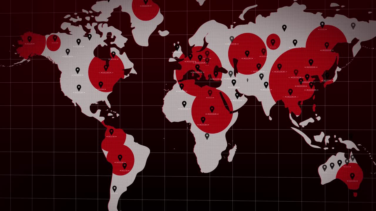 Global Map with Red Locations