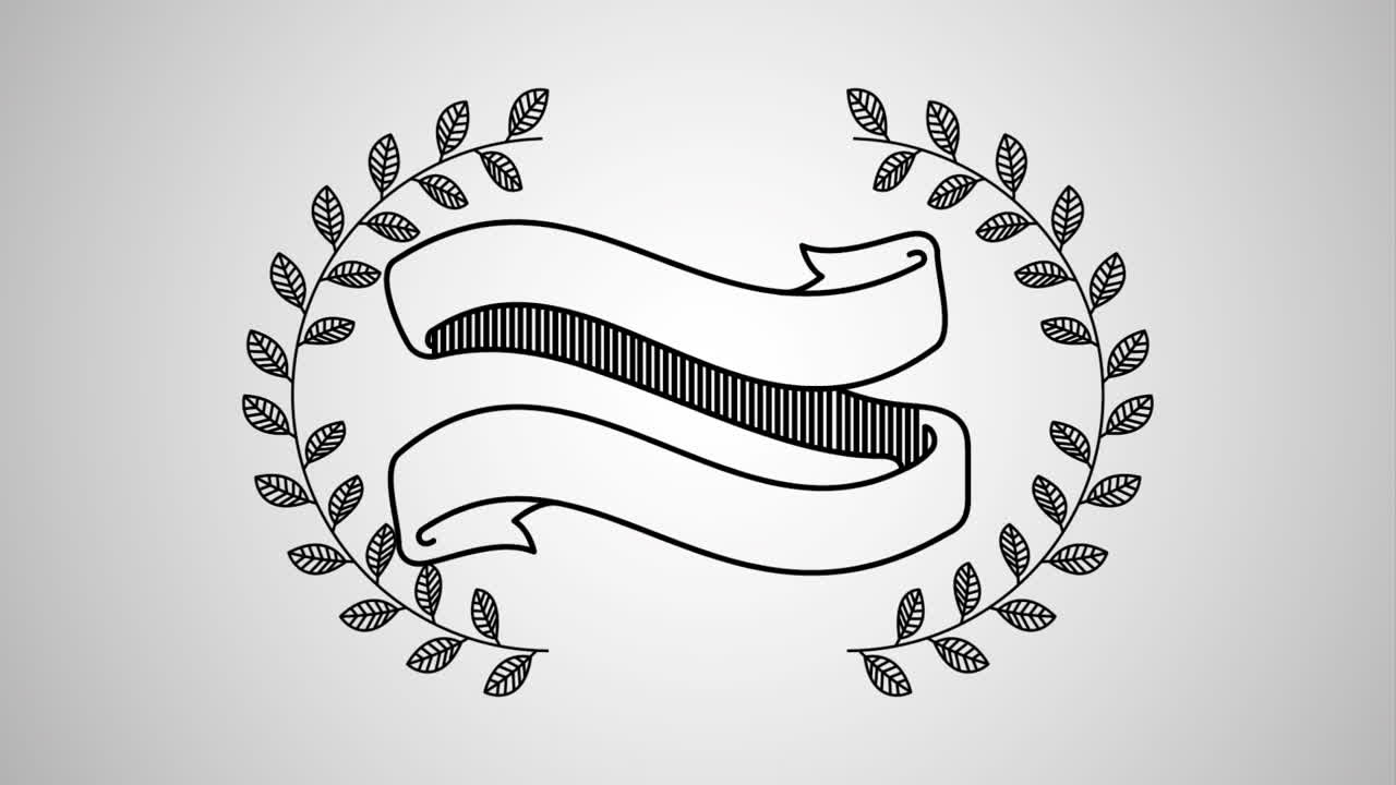 리본과 함께 우아한 프리미엄 프레임 비디오 애니메이션