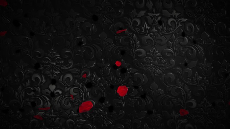 Fly red leaves on fashion black background