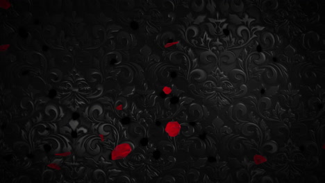 fly red leaves on fashion black background