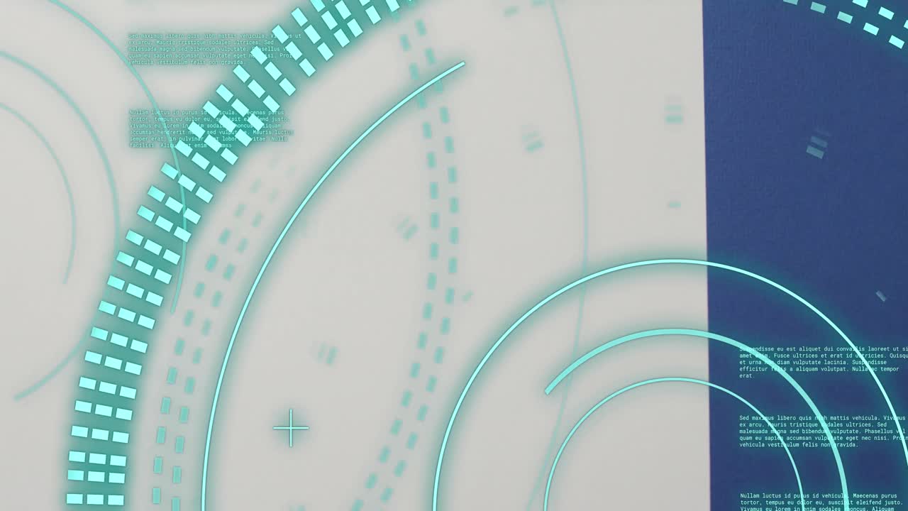 회색과 파란색 배경에서 데이터 처리의 애니메이션