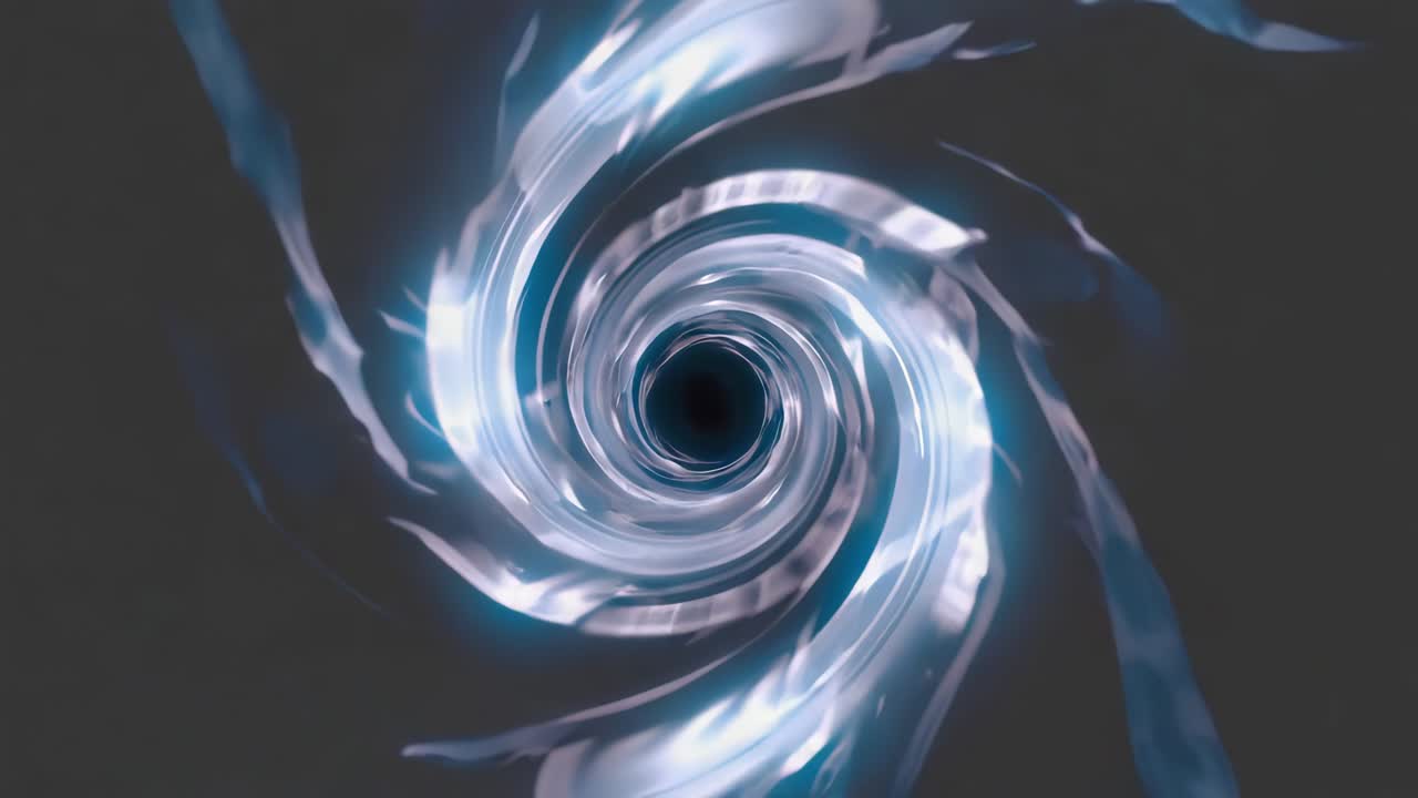 Abstract Blue and White Swirling Vortex Tunnel