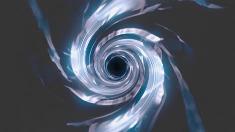 abstract blue and white swirling vortex tunnel