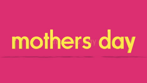 floating mothers day in yellow on pink background