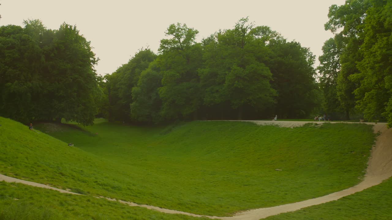 Verdant Trees And Hills In Bois de la Cambre, Public Park In Brussels, Belgium