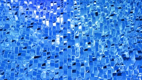 looped abstract liquid background with wavy sparkling pattern on shiny glossy surface. viscous blue fluid like surface of foil or brilliant glass. beautiful creative festive backdrop. simple bright bg