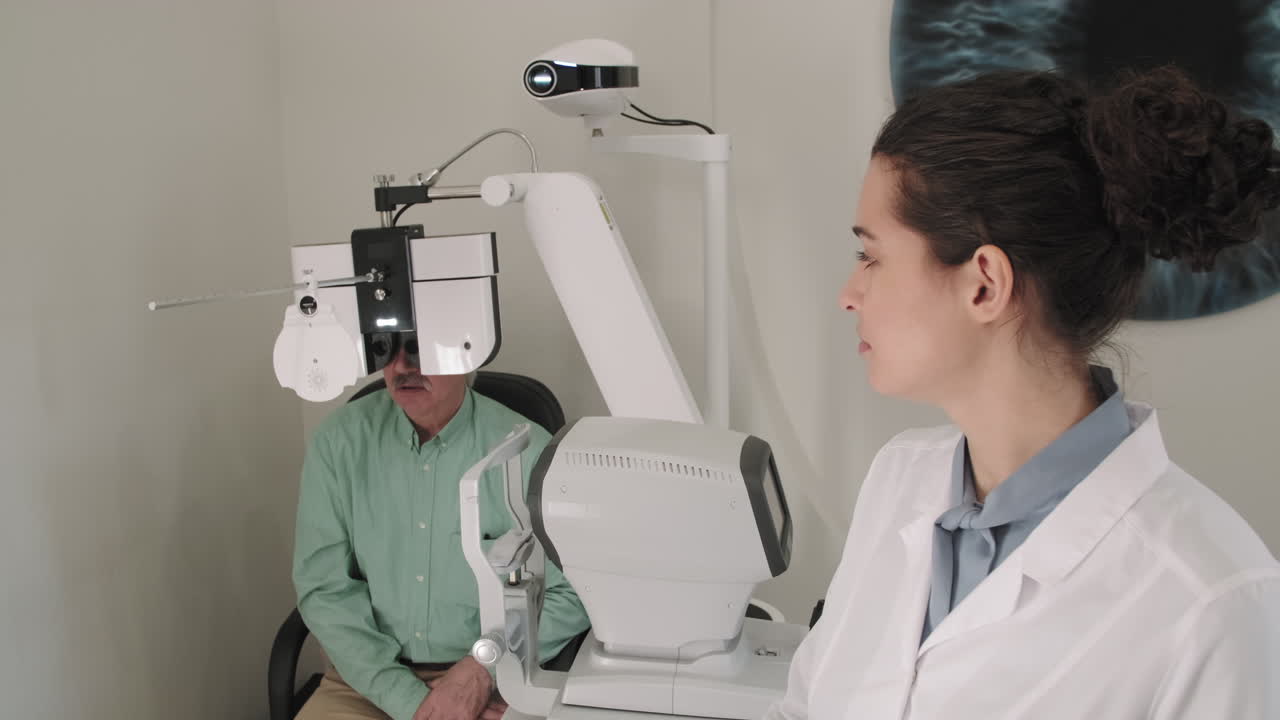 Senior Man Doing Regular Eye Checkup