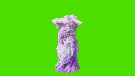 humo mágico de colores gruesos o tornado de colores. animación vfx frente a la pantalla verde.
