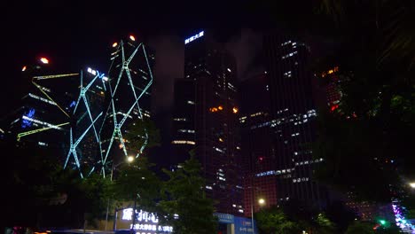 night illumination shenzhen city downtown skyscrapers panorama 4k china