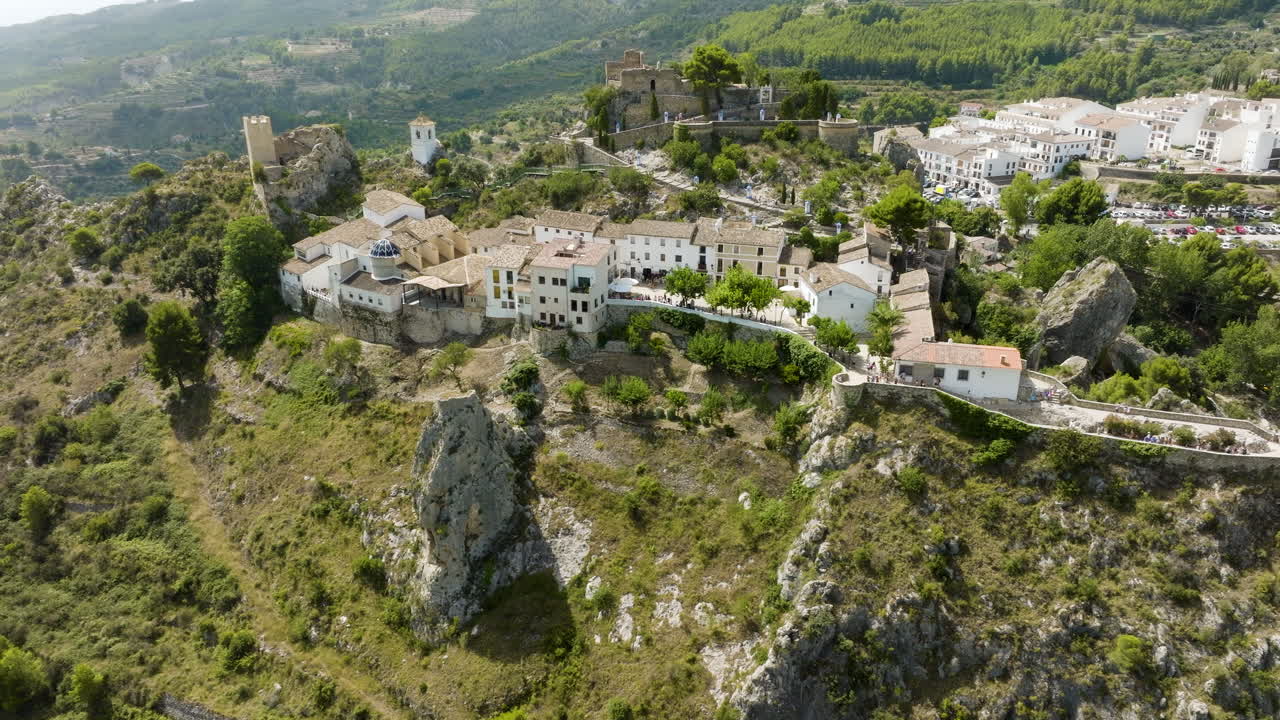 Aerial View of a Picturesque Mountaintop Village