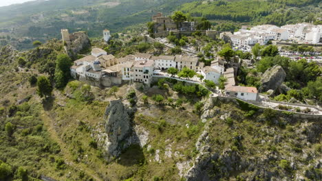aerial view of a picturesque mountaintop village