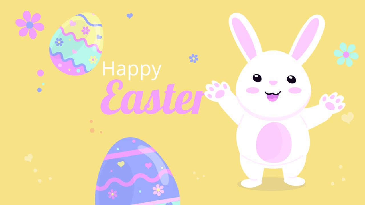 평평한 부활절 인스타그램 게시물 컬렉션의 모션 그래픽