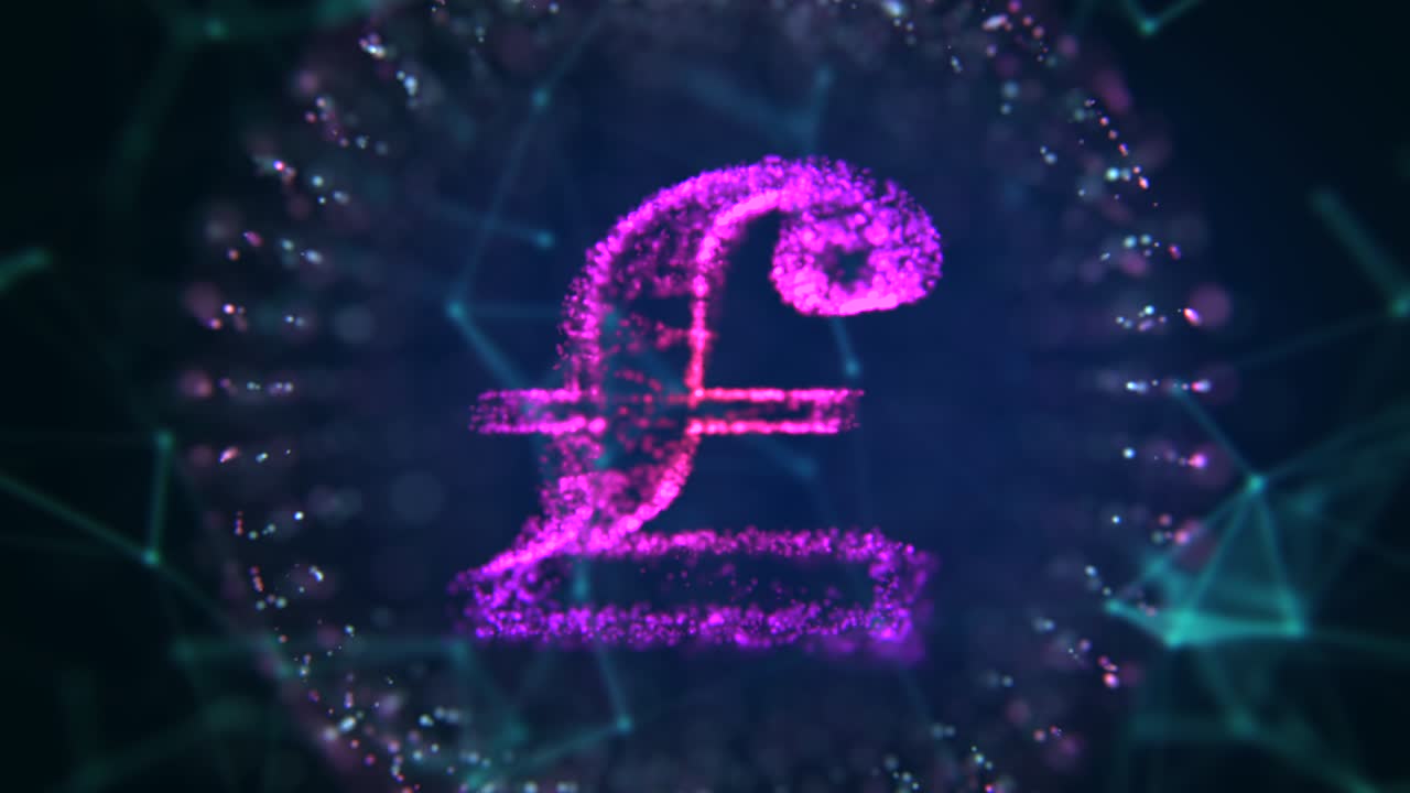 video en 4k del símbolo de la lira sobre un fondo azul.