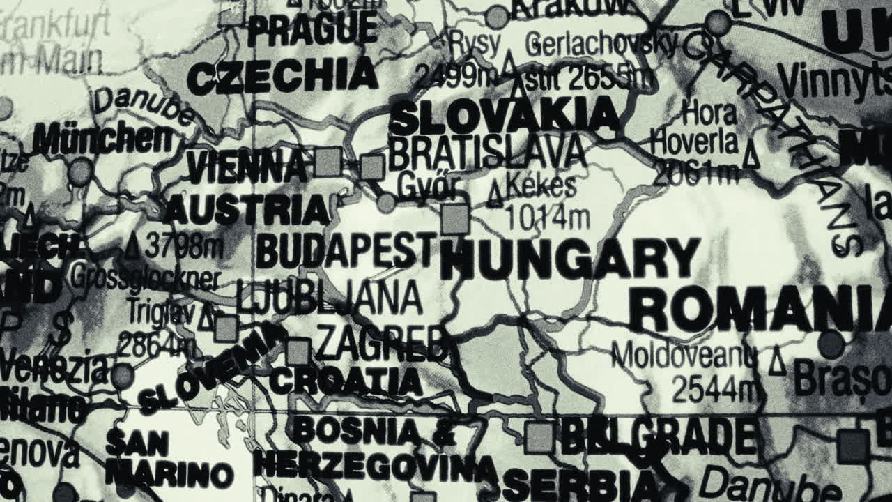 Monochromatic Map of Central and Eastern European Countries