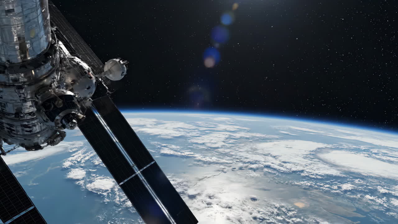 vista de la Tierra desde una estación espacial