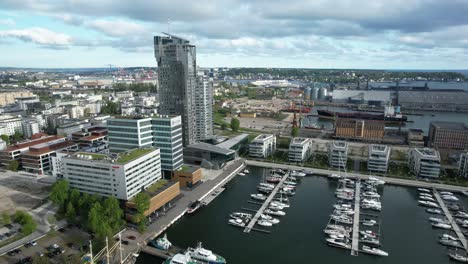 gdynia city marina and sea towers skyscrapers. modern luxury urban area in poland