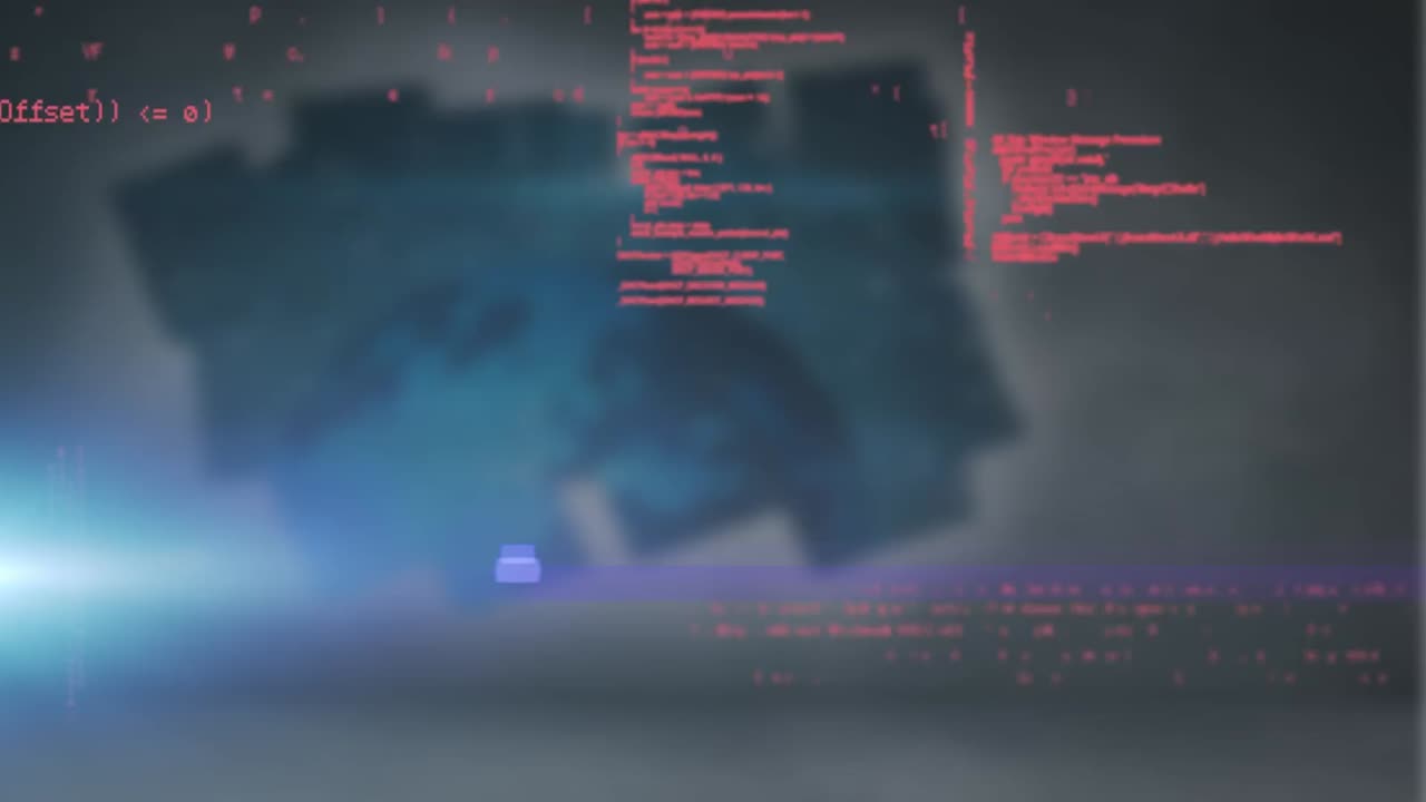 Animation of light spots over data processing