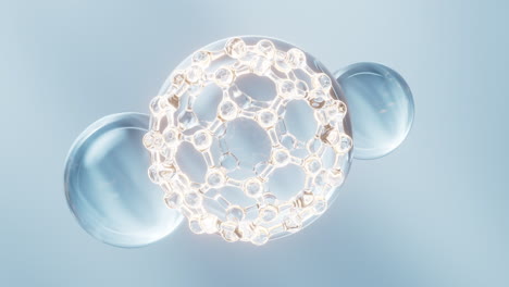 molecule and water bubble, 3d rendering.