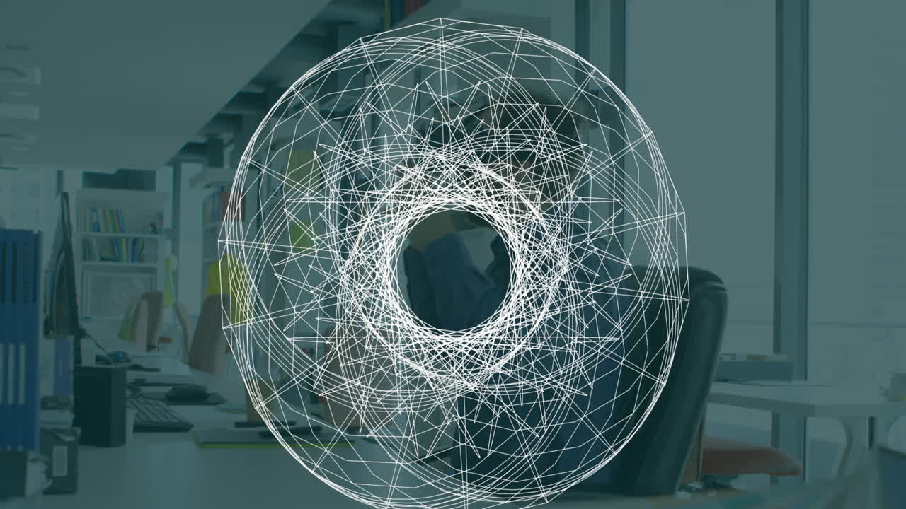 vr 헤드 ⁇ 을 착용한 사업가에 대한 스 ⁇  스캐닝의 애니메이션