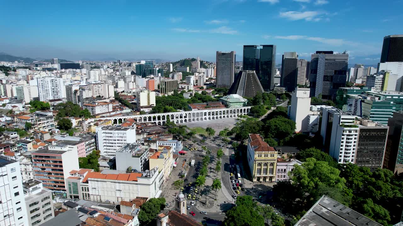 panorámica amplia del centro de la ciudad de río de janeiro, brasil. monumento turístico.