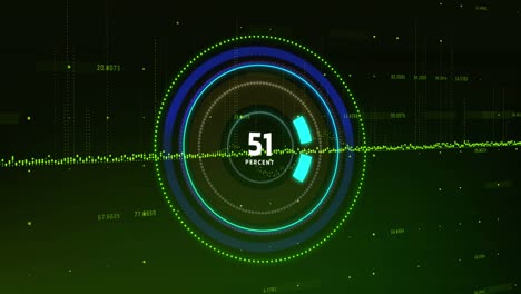 Animation-of-processing-circle-with-increasing-numbers-on-black-background-with-data-processing