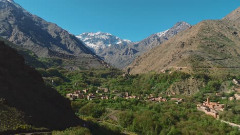 imlil valley in high atlas mountains with jebel toubkal in the background