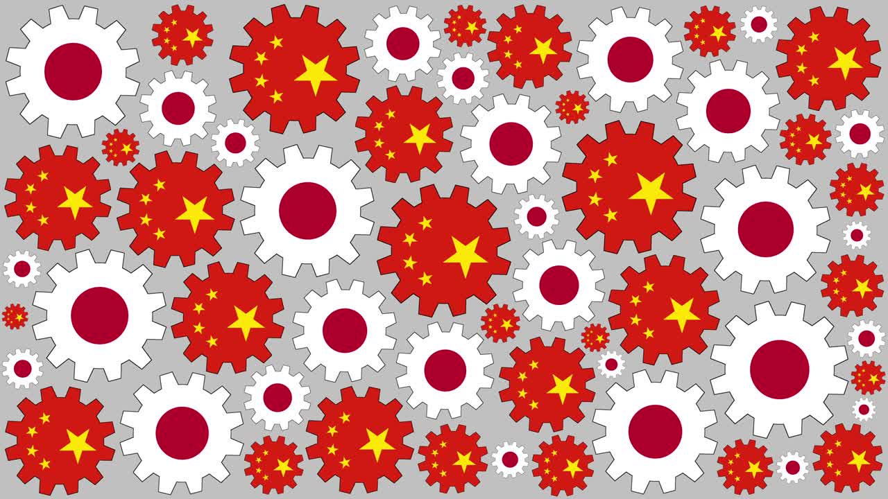 중국과 일본 발 기어 회전 배경