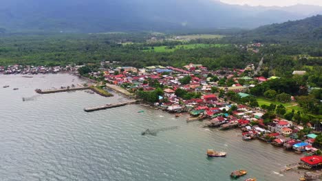 Drone-Shot-Of-Entire-Saint-Bernard-In-Southern-Leyte,-Philippines--aerial-shot