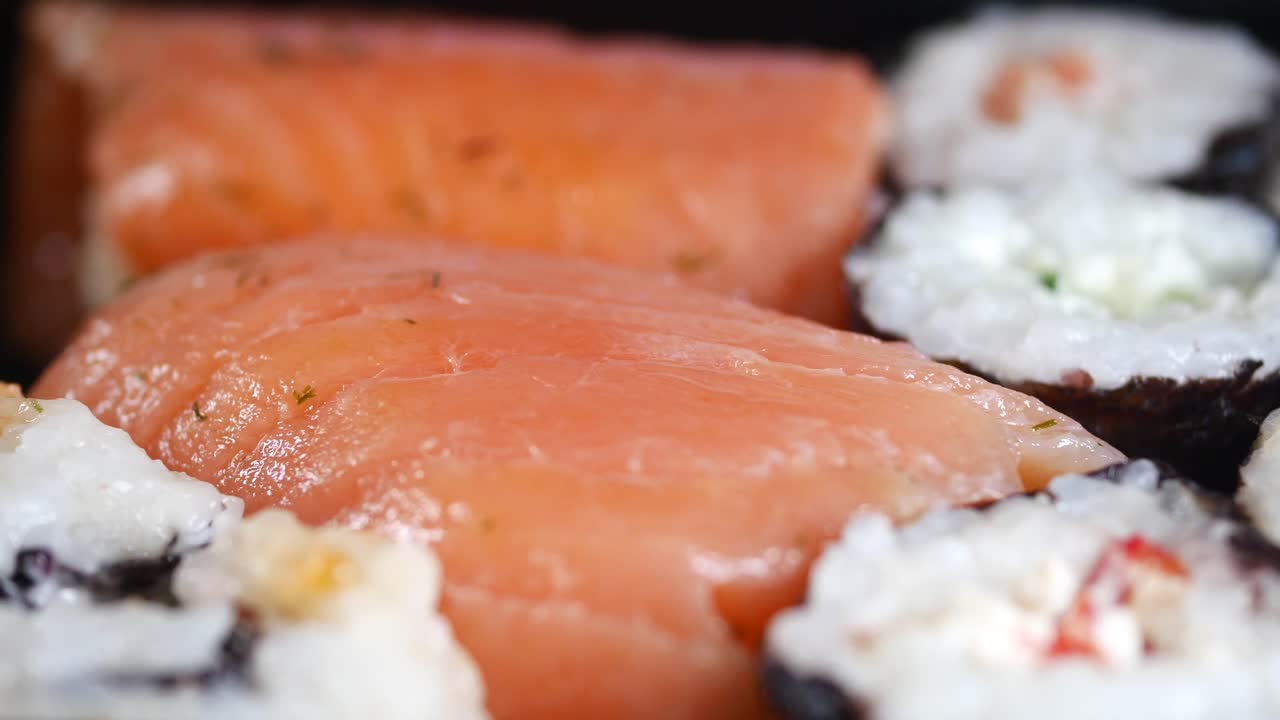 Assorted Sushi and Salmon