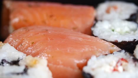 assorted sushi and salmon